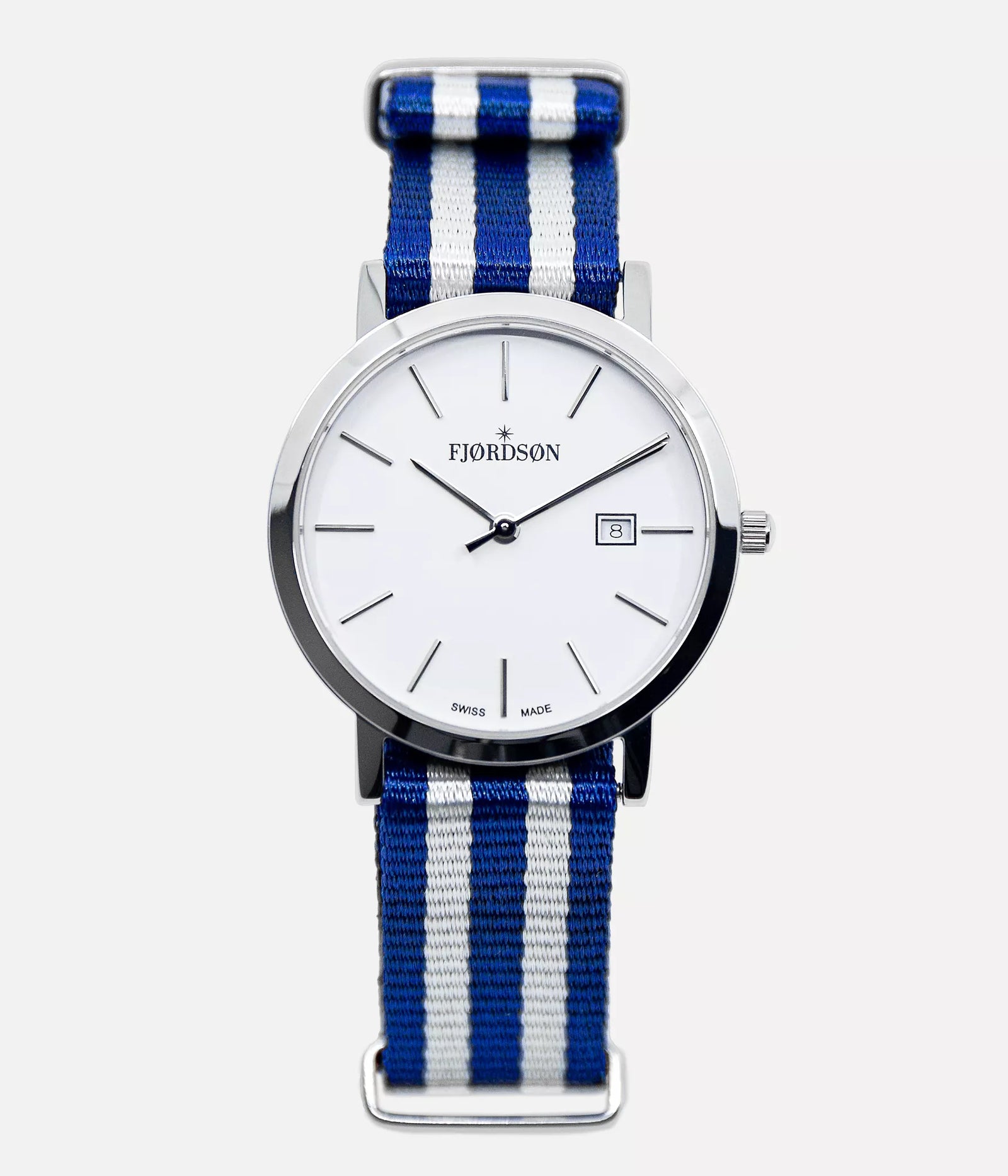 Fjordson Vegan Watches I Women s Watch White Dial Blue White Strap