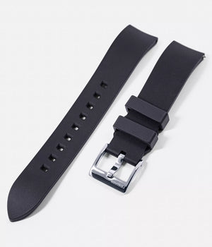 Watch strap shot - Fjordson watch with black rubber watch strap - MEN - vegan & approved by PETA - Swiss made