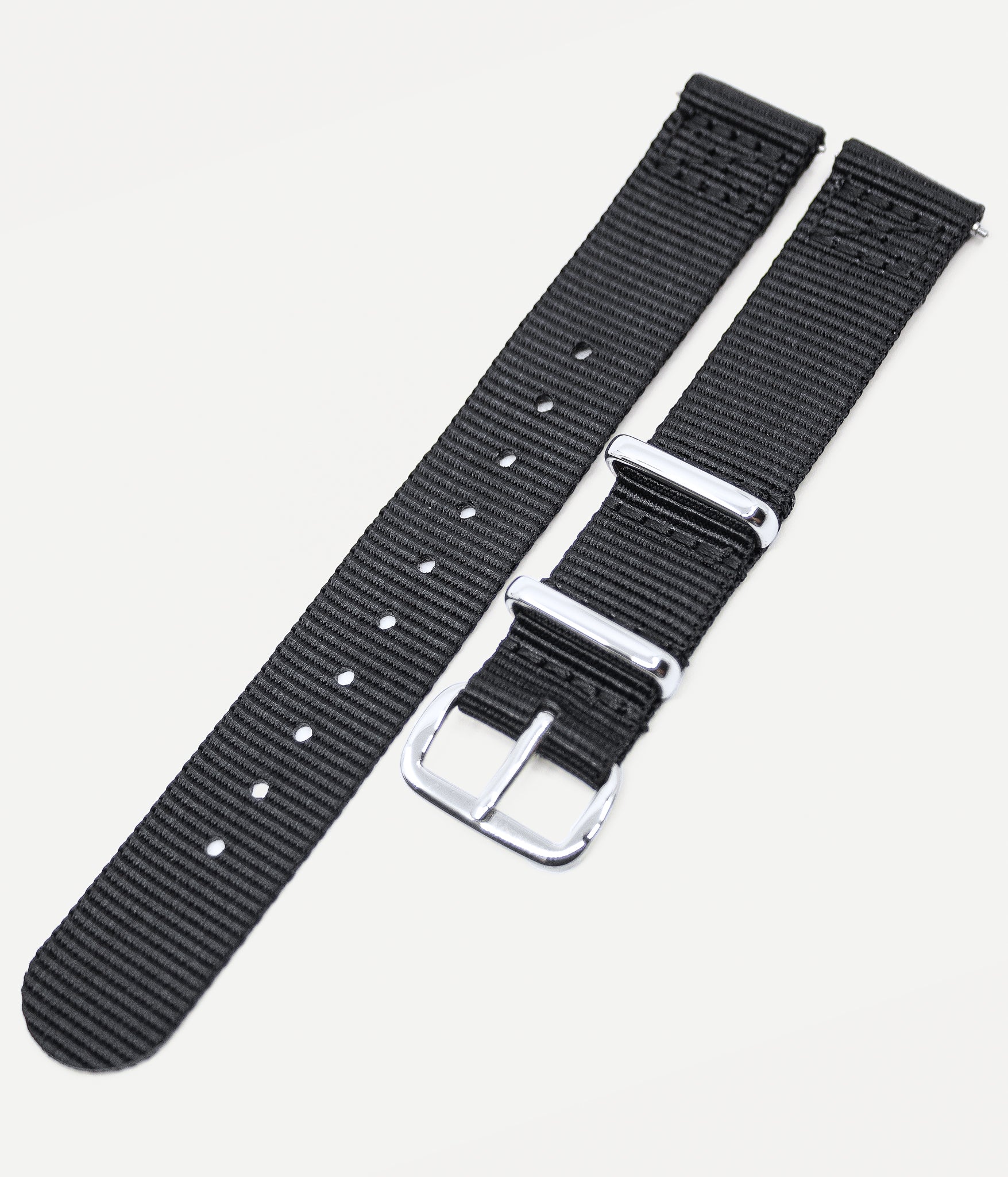 Strap shot - Fjordson watch with black Nato watch strap - WOMEN - vegan & approved by PETA - Swiss made