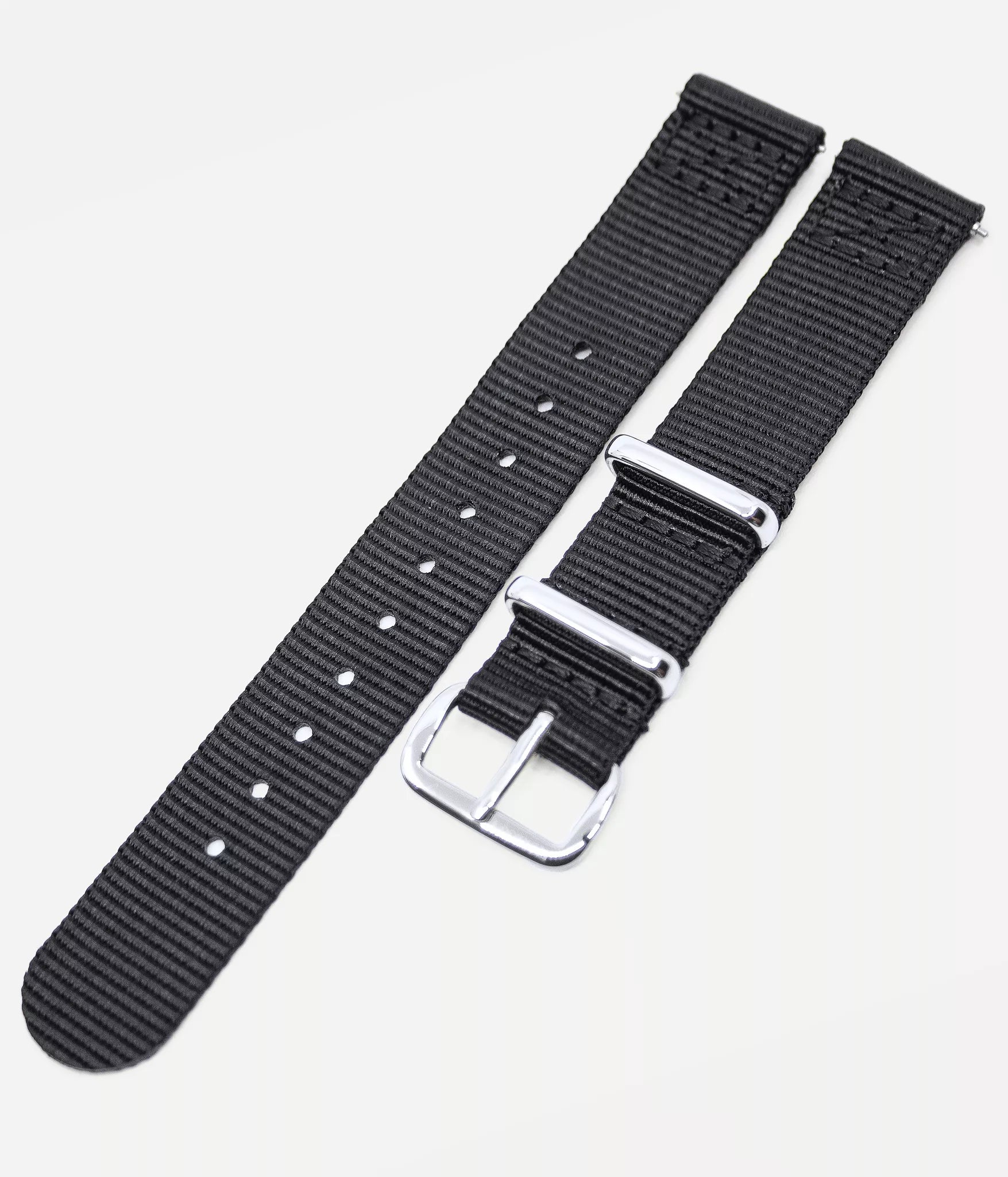 Watch strap shot - Fjordson watch with white dial and black NATO nylon watch strap - Women's Watch - vegan & approved by PETA - Swiss made